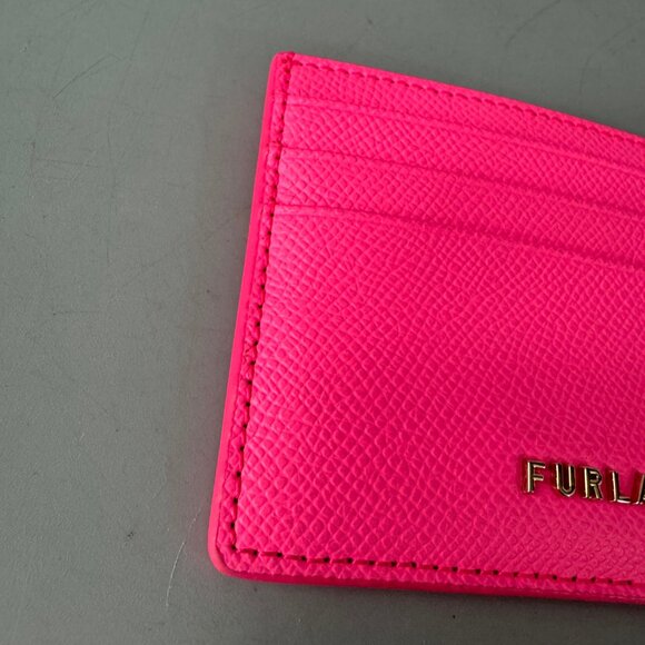 Furla Leather Card Holder in Pink - Picture 7 of 14
